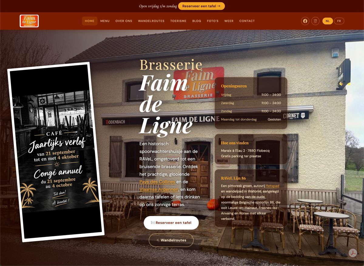 Website Brasserie Faim de Ligne